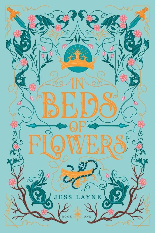 In beds of flowers